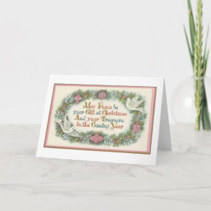 Weihnachten im Vintage-Stil Rosa mit Tauben