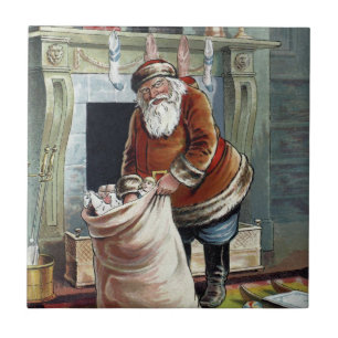 Weihnachten im Vintage-Stil, Sankt Nikolaus am Kam Fliese
