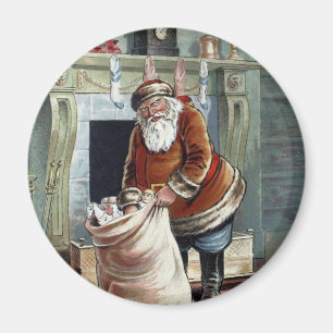 Weihnachten im Vintage-Stil, Sankt Nikolaus am Kam Magnet