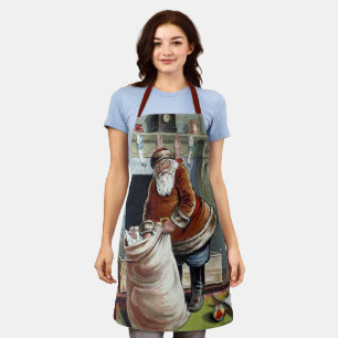 Weihnachten im Vintage-Stil, Sankt Nikolaus am Kam Schürze