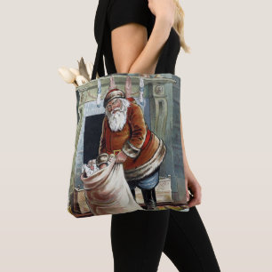Weihnachten im Vintage-Stil, Sankt Nikolaus am Kam Tasche