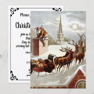 Weihnachten im Vintage-Stil, Sankt Nikolaus auf de Einladung
