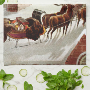 Weihnachten im Vintage-Stil, Sankt Nikolaus auf de Geschirrtuch