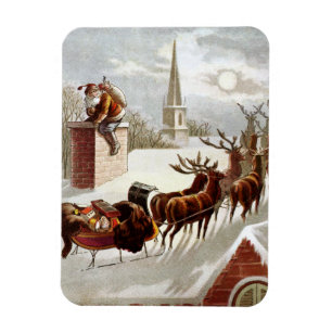 Weihnachten im Vintage-Stil, Sankt Nikolaus auf de Magnet