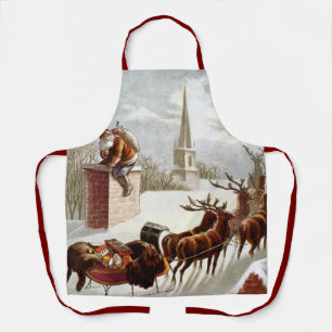 Weihnachten im Vintage-Stil, Sankt Nikolaus auf de Schürze