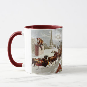 Weihnachten im Vintage-Stil, Sankt Nikolaus auf de Tasse
