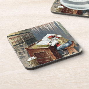 Weihnachten im Vintage-Stil, Sankt Nikolaus brav o Getränkeuntersetzer