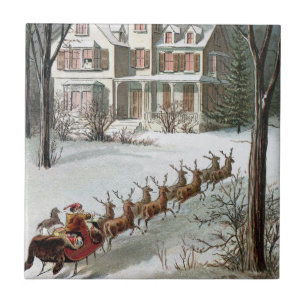 Weihnachten im Vintage-Stil, Sankt Nikolaus mit Re Fliese