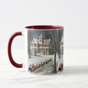 Weihnachten im Vintage-Stil, Sankt Nikolaus mit Re Tasse