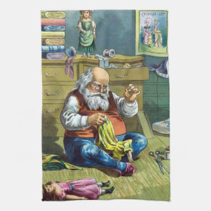 Weihnachten im Vintage-Stil, Santa Claus beim Hers Geschirrtuch