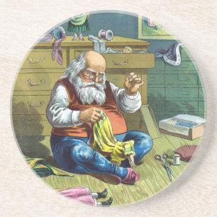 Weihnachten im Vintage-Stil, Santa Claus beim Hers Getränkeuntersetzer