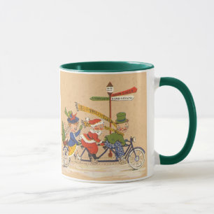 Weihnachten im Vintage-Stil, Santa Claus fährt Fah Tasse