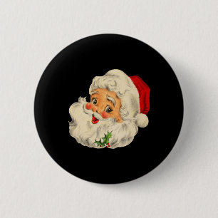 Weihnachten im Vintage-Stil Santa Claus Gesicht Sp Button