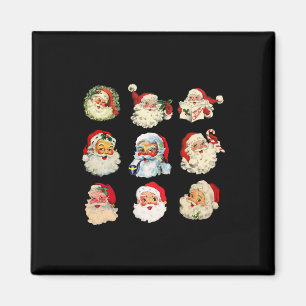 Weihnachten im Vintage-Stil Santa Claus Gesichter  Magnet