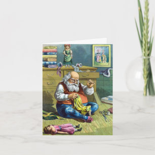 Weihnachten im Vintage-Stil, Santa Claus Spielzeug Dankeskarte