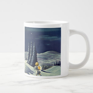 Weihnachten im Vintage-Stil, Schneeengel geht mit  Jumbo-Tasse