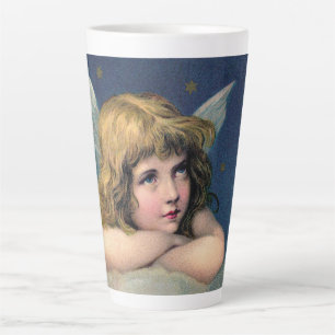 Weihnachten im Vintage-Stil, schöne Engel mit gold Milchtasse