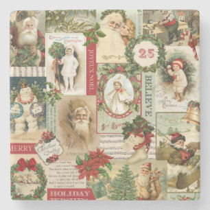 WEIHNACHTEN IM VINTAGE-STIL STEINUNTERSETZER