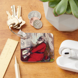 Weihnachten im Vintage-Stil, Thomas Nast Weihnacht Schlüsselanhänger