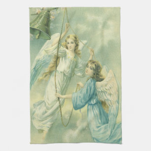 Weihnachten im Vintage-Stil, viktorianische Engel  Geschirrtuch