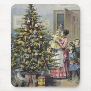 Weihnachten im Vintage-Stil, viktorianische Famili Mousepad