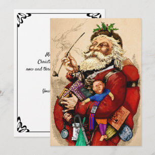 Weihnachten im Vintage-Stil, viktorianische Santa- Einladung
