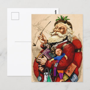 Weihnachten im Vintage-Stil, viktorianische Santa- Postkarte