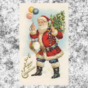 Weihnachten im Vintage-Stil, viktorianische Santa- Rechteckiger Aufkleber