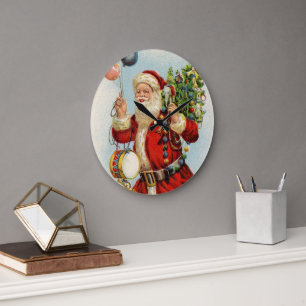 Weihnachten im Vintage-Stil, viktorianische Weihna Große Wanduhr
