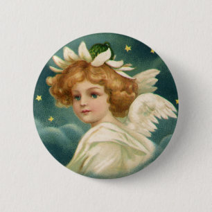 Weihnachten im Vintage-Stil, viktorianischer Engel Button