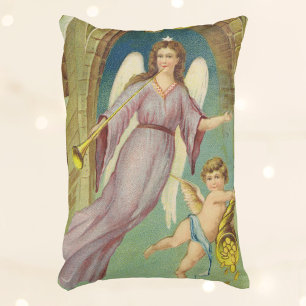 Weihnachten im Vintage-Stil, viktorianischer Engel Dekokissen