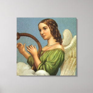 Weihnachten im Vintage-Stil, viktorianischer Engel Leinwanddruck