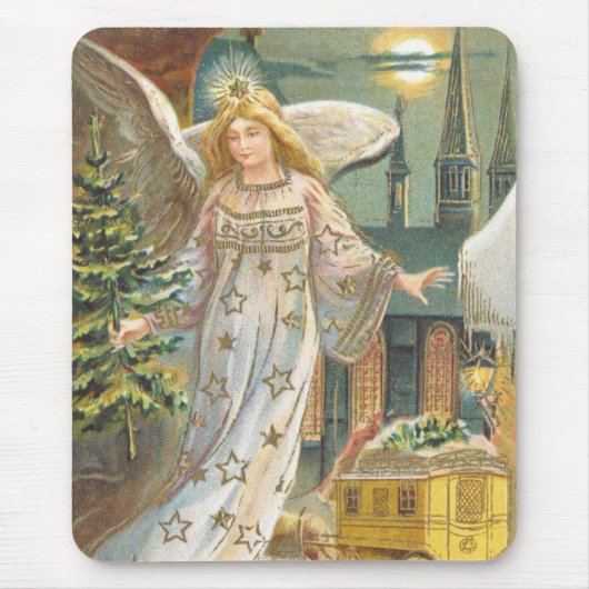 Weihnachten im Vintage-Stil, viktorianischer Engel Mousepad (Vorne)