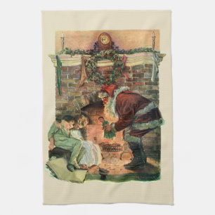 Weihnachten im Vintage-Stil, viktorianischer Weihn Geschirrtuch