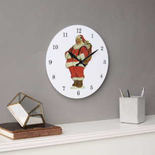 Weihnachten im Vintage-Stil, viktorianischer Weihn Große Wanduhr