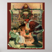 Weihnachten im Vintage-Stil, viktorianischer Weihn Poster (Vorne)