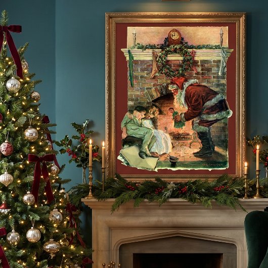 Weihnachten im Vintage-Stil, viktorianischer Weihn Poster