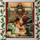 Weihnachten im Vintage-Stil, viktorianischer Weihn Poster