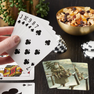 Weihnachten im Vintage-Stil, viktorianischer Weihn Spielkarten