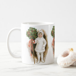 Weihnachten im Vintage-Stil, viktorianisches Mädch Kaffeetasse