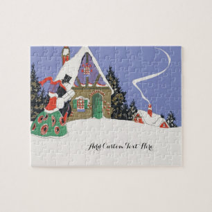 Weihnachten im Vintage-Stil, viktorianisches Paar  Puzzle