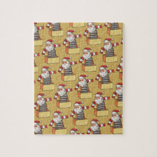 Weihnachten im Vintage-Stil, Weihnachtsmann als Ja Puzzle