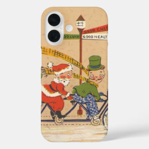 Weihnachten im Vintage-Stil, Weihnachtsmann auf ei iPhone 16 Hülle