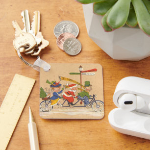 Weihnachten im Vintage-Stil, Weihnachtsmann auf ei Schlüsselanhänger