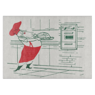 Weihnachten im Vintage-Stil, Weihnachtsmann Chef u Schneidebrett