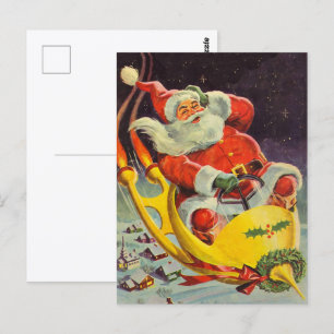 Weihnachten im Vintage-Stil, Weihnachtsmann in ein Postkarte