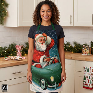 Weihnachten im Vintage-Stil, Weihnachtsmann in ein Schürze