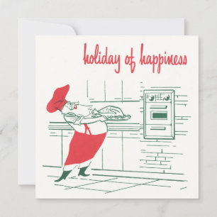 Weihnachten im Vintage-Stil, Weihnachtsmann Koch u Einladung