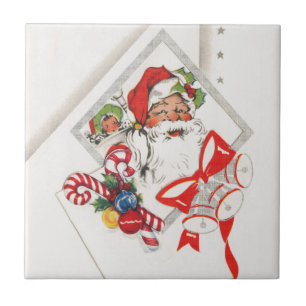 Weihnachten im Vintage-Stil, Weihnachtsmann mit Ca Fliese