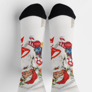 Weihnachten im Vintage-Stil, Weihnachtsmann mit Ca Socken